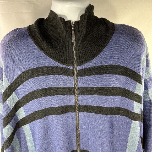 ONOT BRAND PONCHO FULL ZIP SWEATSHIRT ONE SIZE FITS MOST BLUE NWT NEW ACRYLIC - Picture 6 of 16